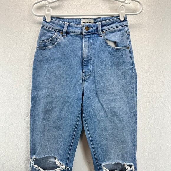 Rolla's Dusters High Rise Slim Jeans Busted Knees 26 - Picture 3 of 14